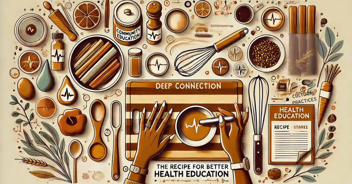 Health Education metaphor. Effective Health Education is like learning to cook with someone who you feel connected to. You can learn recipes and skills from someone you can trust.